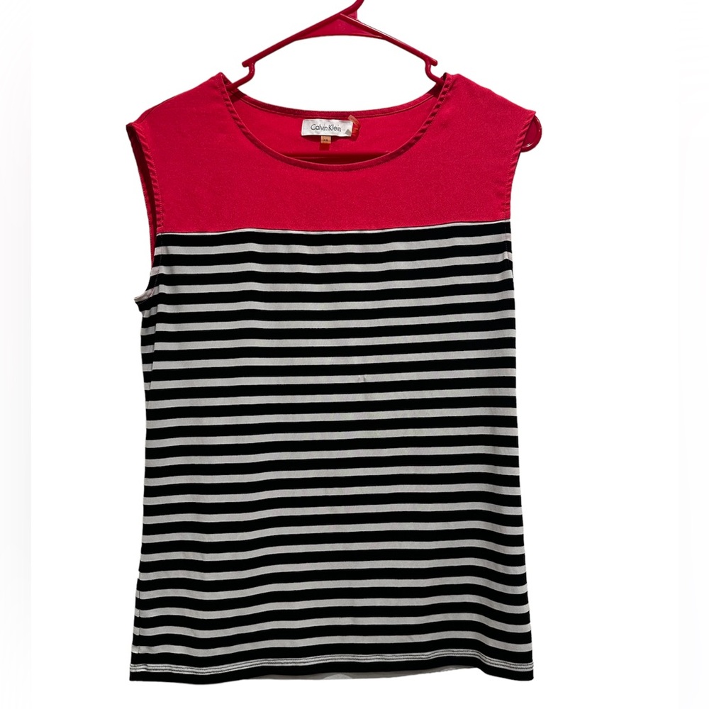 Calvin Klein Dressy Striped Top Size XS